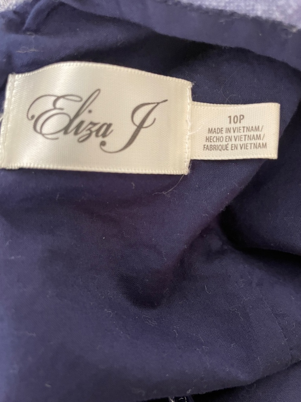 Eliza J Navy and White Plaid Midi Sleeveless Dress 100% cotton pockets 10p - Picture 5 of 7